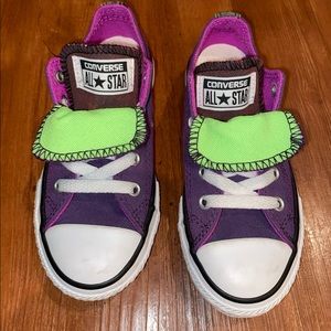 Kids double tongue converse shoes